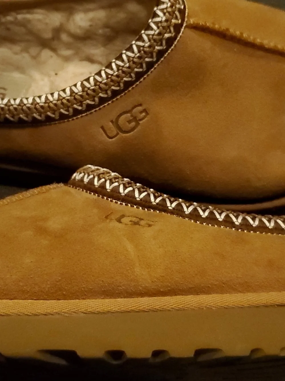 UGG Chestnut Suede Slip-On Slippers Tazman Size 9 - Picture 2 of 8